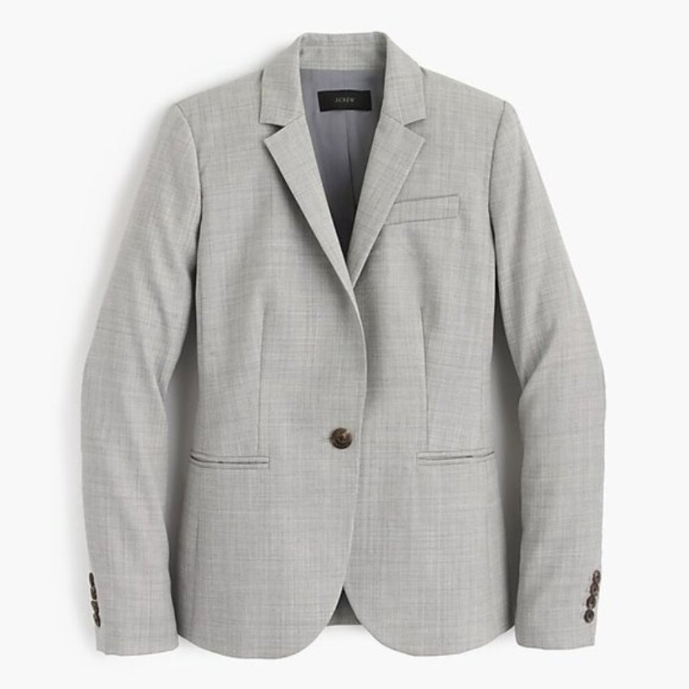 DONATED J. Crew 1035 Super 120's Light Heather Grey Blazer